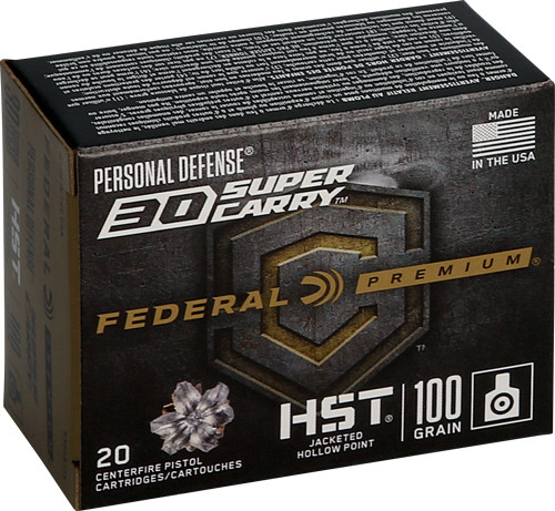 Federal .30 Super Carry Premium Personal Defense HST Jacketed Hollow Point 100 Grain 20/Box