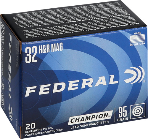 Federal .32 H&R Mag Champion Training Lead Semi Wadcutter 95 Grain 20/Box