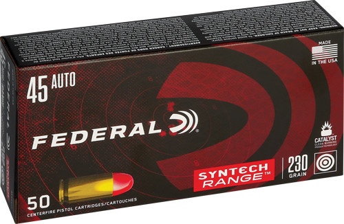 Federal .45 ACP/Auto American Eagle Syntech Range LEAD-FREE Total Syntech Jacket Round Nose 230 Grain 50/Box