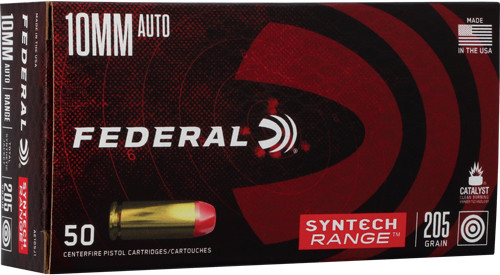 Federal 10mm Auto American Eagle Syntech LEAD-FREE Range Total Syntech Jacket Flat Nose 205 Grain 50/Box