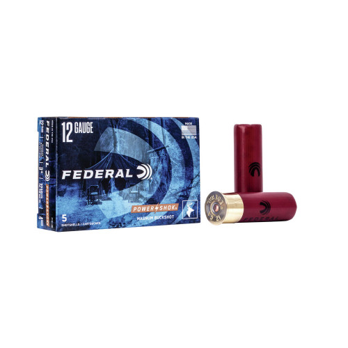 Federal 12 Gauge Power-Shok Magnum buckshot 41 Pellets #4 Buck 1-15/16 oz 3 in 5/Box