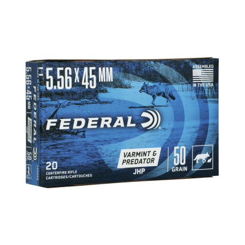 Federal 5.56x45mm NATO American Eagle Jacketed Hollow Point 55 Grain 20/Box