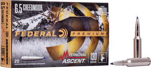 Federal 6.5mm Creedmoor Premium Terminal Ascent Bonded Polymer Tip 130 Grain 20/Box