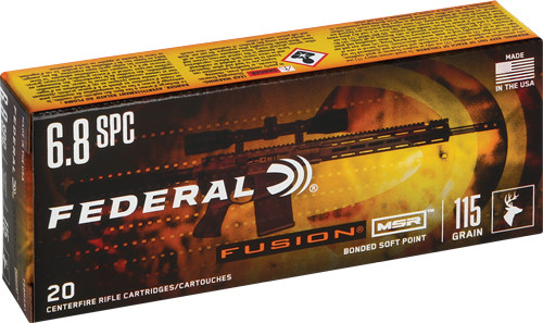 Federal 6.8 Remington SPC Fusion MSR Bonded Soft Point 115 Grain 20/Box