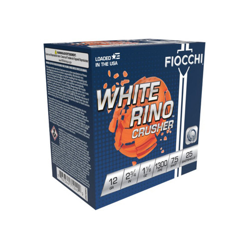 Fiocchi 12 Gauge Exacta Target White Rino Crusher #7.5 1-1/8 oz 2.75 in 25/Box