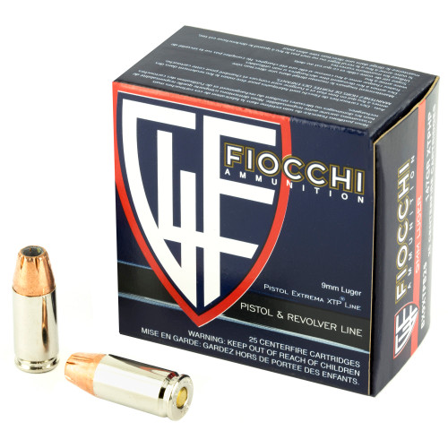 Fiocchi 9mm Luger / Parabellum Hyperformance Hornady XTP Hollow Point 147 Grain 25/Box