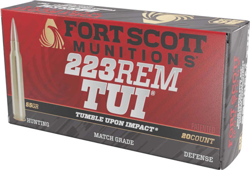 Fort Scott Munitions .223 Remington Tumble Upon Impact (TUI) Solid Copper Spun 55 Grain 20/Box