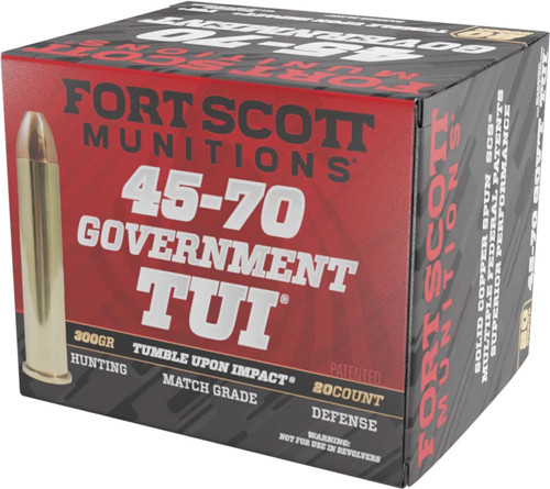 Fort Scott Munitions .45-70 Government Tumble Upon Impact (TUI) Brush Hog Solid Copper Spun 300 Grain 20/Box
