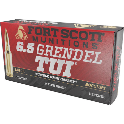 Fort Scott Munitions 6.5mm Grendel Tumble Upon Impact (TUI) Solid Copper Spun 123 Grain 20/Box