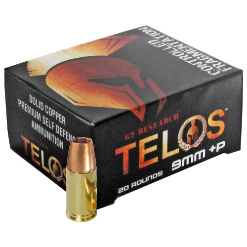 G2 Research 9mm Luger / Parabellum Telos Copper Fracturing Copper Hollow Point 92 Grain 20/Box