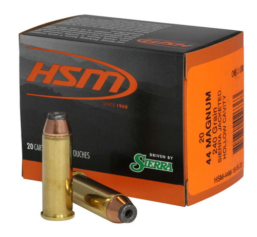 HSM .44 Magnum Pro Pistol Jacketed Hollow Cavity 240 Grain 20/Box