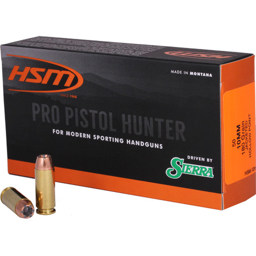 HSM 10mm Auto Pro Pistol Jacketed Hollow Point 180 Grain 50/Box