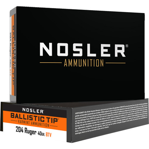 Nosler .204 Ruger Varmint Ballistic Tip SP 40 Grain 20/Box Nosler .204 Ruger Varmint Ballistic Tip SP 40 Grain 20/Box