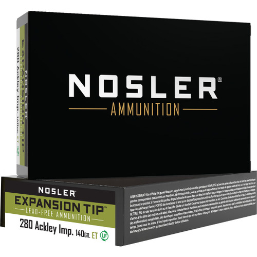 Nosler .280 Ackley Expansion Tip E-Tip Lead-Free 140 Grain 20/Box