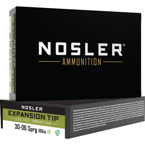 Nosler .30-06 Springfield Expansion Tip E-Tip Lead-Free 180 Grain 20/Box