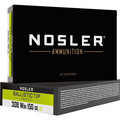 Nosler .308 Win / 7.62x51mm  Spitzer Ballistic Tip Varmint 150 Grain 20/Box