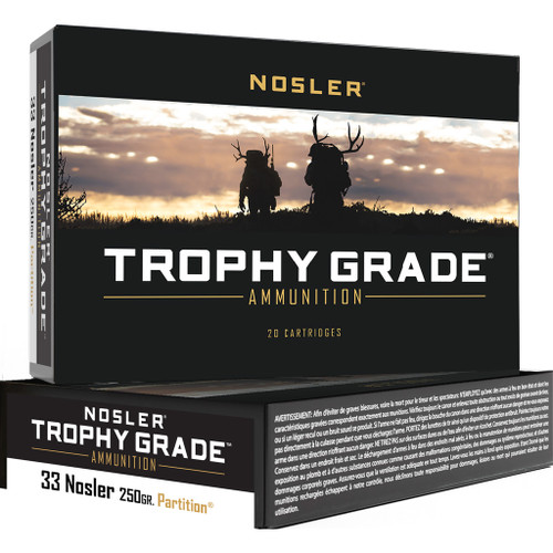 Nosler .33 Nosler Trophy Grade Nosler Spitzer Partition 250 Grain 20/Box