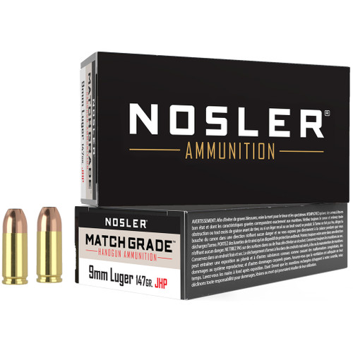 Nosler 9mm Luger / Parabellum Assured Stopping Power Jacketed Hollow Point 147 Grain 50/Box