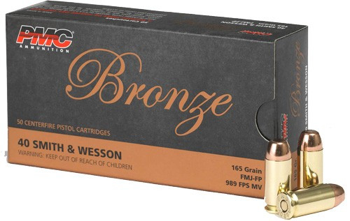 PMC .40 S&W Bronze Full Metal Jacket Flat Point 165 Grain 50/Box