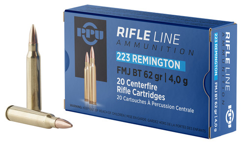 Prvi Partizan .223 Remington Rifle Full Metal Jacket Boat Tail 62 Grain 20/Box
