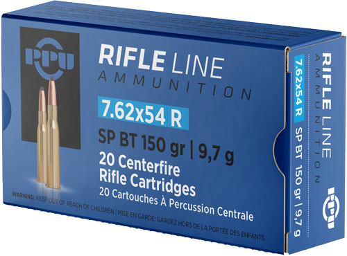 Prvi Partizan 7.62x54mmR Metric Rifle Soft Point 150 Grain 20/Box