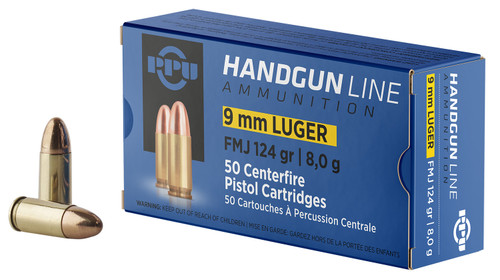 Prvi Partizan 9mm Luger / Parabellum Handgun Full Metal Jacket 124 Grain 50/Box