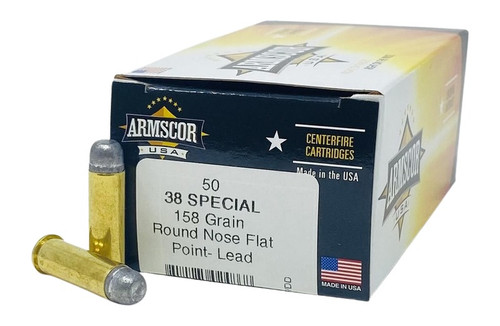 Armscor .38 Special USA Competition Lead Round Nose Flat Point 158 Grain 50/Box [Item 4934]