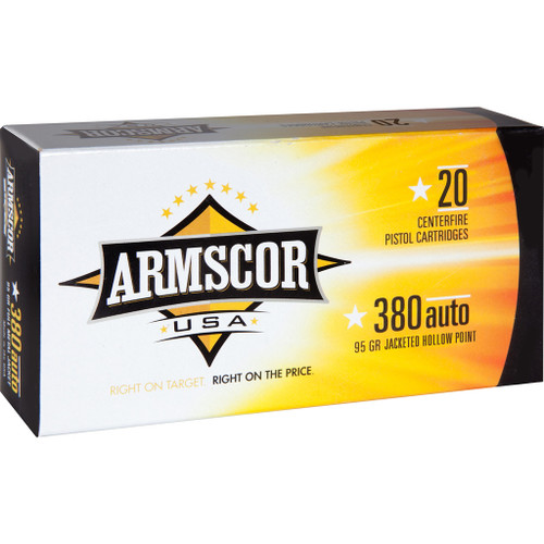 Armscor .380 ACP/Auto USA Competition Jacketed Hollow Point 95 Grain 20/Box [Item 4115]