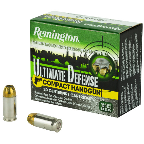Remington .380 ACP/Auto Ultimate Defense Compact Brass Jacket Hollow Point 102 Grain 20/Box