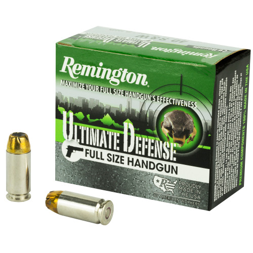Remington .40 S&W Ultimate Defense Full-Size Handgun Brass Jacket Hollow Point 165 Grain 20/Box
