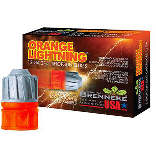 Brenneke 12 Gauge Orange Lightning Hunting Lead Free Slug 2/3 oz 2.75 in 5/Box [Item 6922]