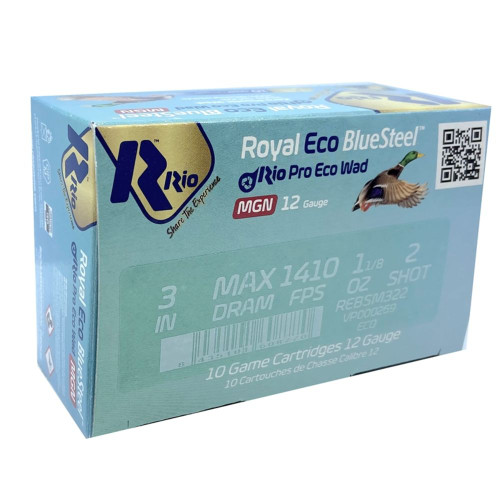 Rio Ammunition 12 Gauge Royal ECO BlueSteel Magnum #2 1-1/8 oz 3 in 10/Box