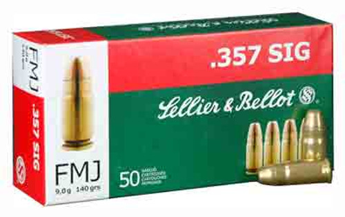 Sellier and Bellot .357 Sig Handgun Full Metal Jacket 140 Grain 50/Box