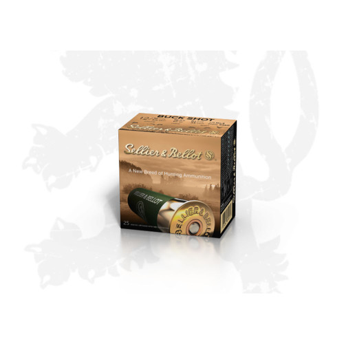 Sellier and Bellot 12 Gauge SB Buck Shot Hunting 27 Pellets #4 Buck 1-1/4 oz 2.75 in 25/Box