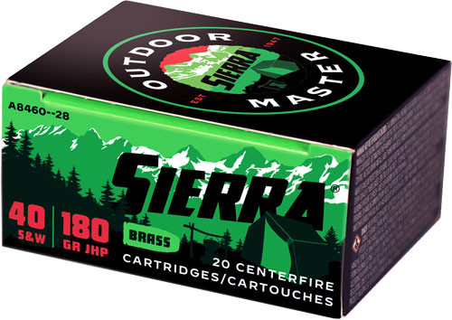 Sierra .40 S&W Outdoor Master Jacketed Hollow Point 180 Grain 20/Box