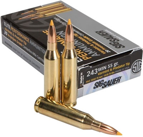 Sig Sauer .243 Winchester Elite Hunting Varmint & Predator Extreme Expansion Tip 55 Grain 20/Box