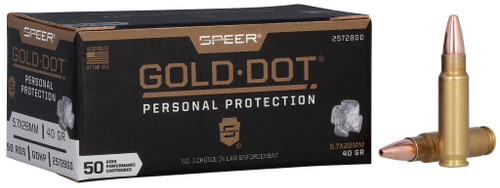 Speer 5.7x28mm FN Gold Dot Personal Protection Hollow Point 40 Grain 50/Box