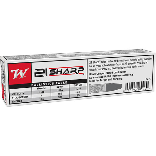 Winchester .21 Sharp Game & Target LEAD SOLID 37 Grain 100/Box