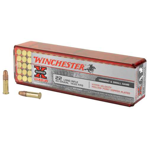 Winchester .22 Long Rifle Hyper Velocity Super X Hyper Velocity Hollow Point Copper Plated 40 Grain 100/Box
