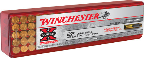 Winchester .22 Long Rifle Super X Power-Point Copper Plated 40 Grain 100/Box