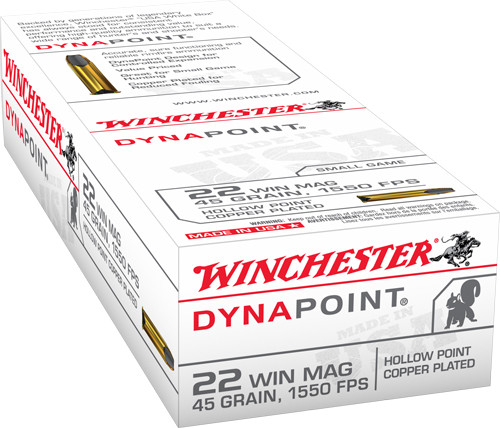 Winchester .22 Magnum / WMR USA DynaPoint Copper Plated Hollow Point 45 Grain 50/Box