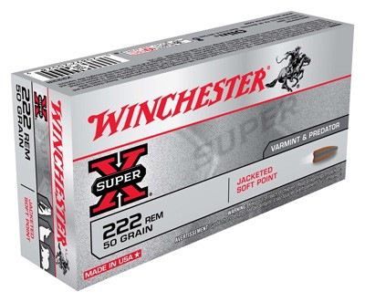 Winchester .222 Remington Super X Jacketed Soft Point 50 Grain 20/Box