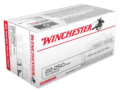 Winchester .22-250 Remington USA Jacketed Hollow Point 45 Grain 40/Box