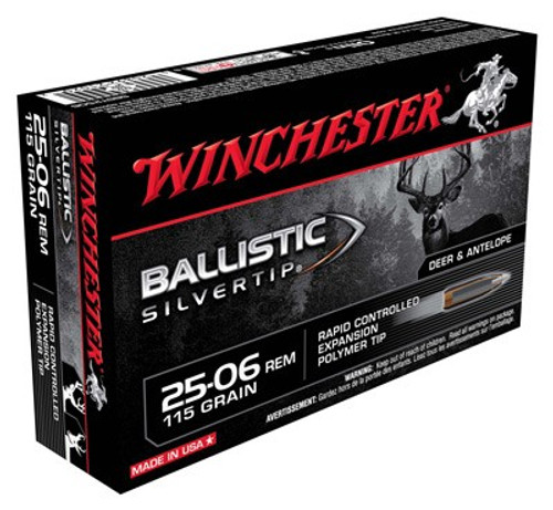 Winchester .25-06 Remington Ballistic Silvertip Rapid Controlled Expansion Polymer Tip 115 Grain 20/Box