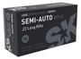 SK .22 Long Rifle Semi-Auto Rifle Lead Round Nose 40 Grain 50/Box