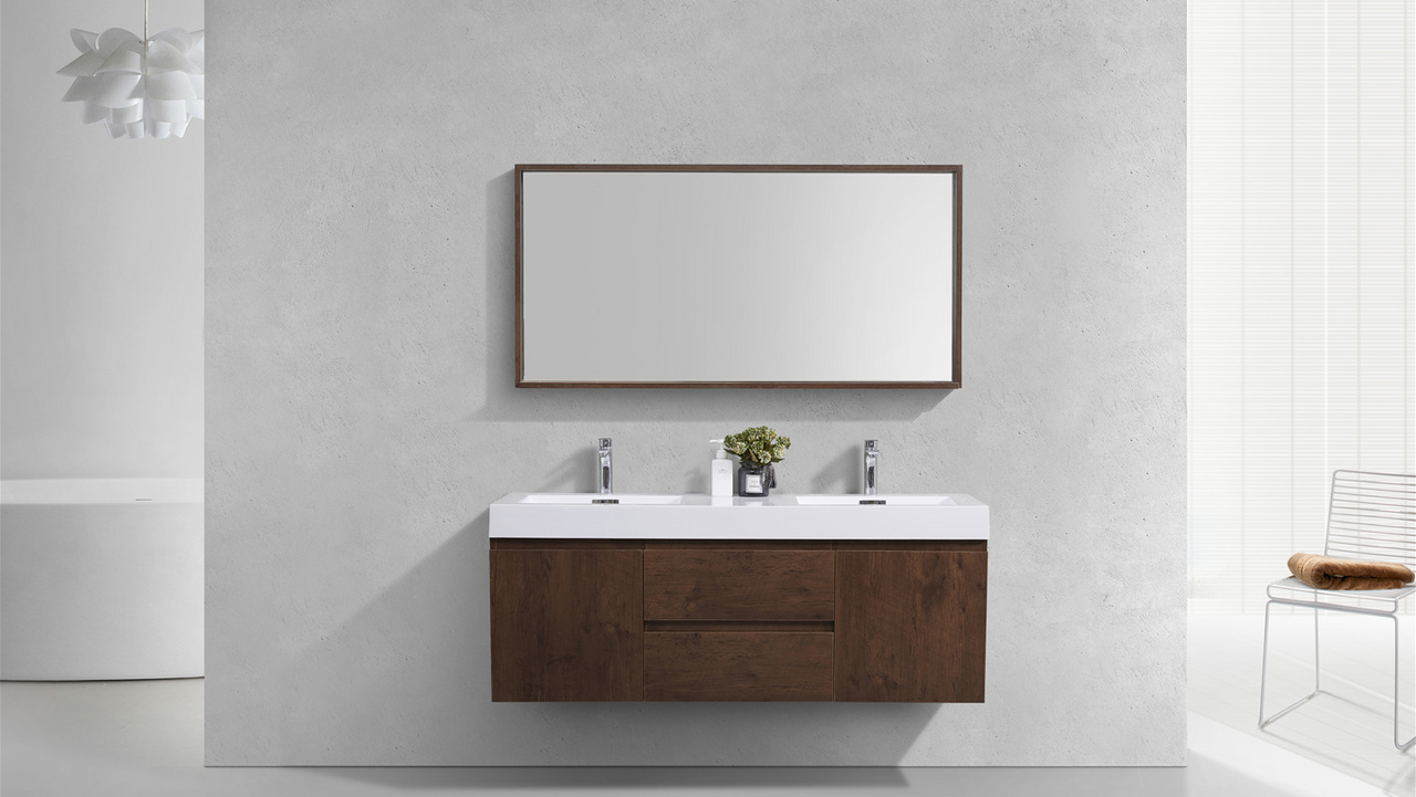 Wholesale Direct Unlimited > Bathroom Vanities > 47.5 Modern Bath Vanity  Clear Glass