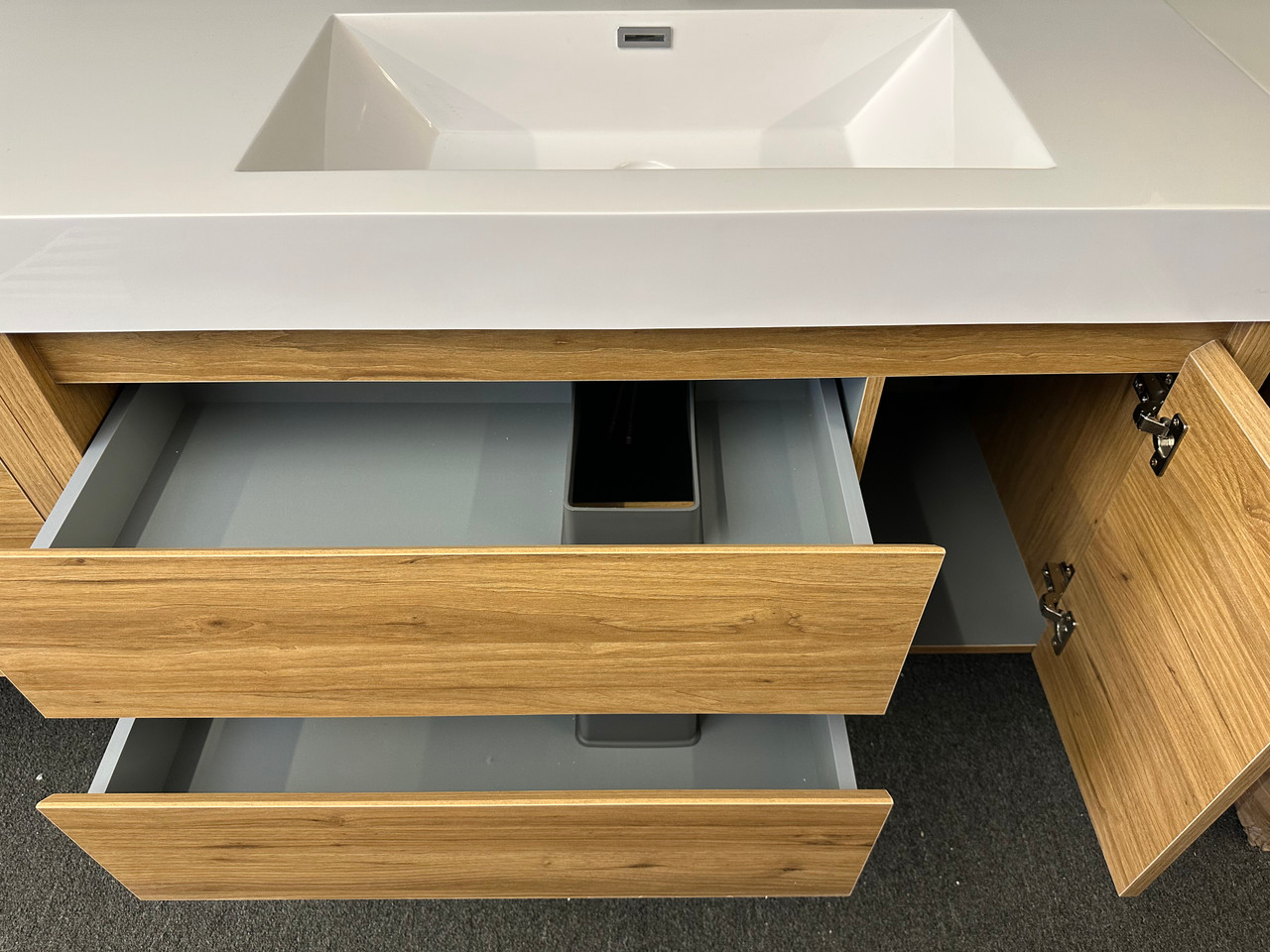 JADE 36" Wall Mounted Modern Bathroom Vanity - Left Side Drawers - Bathroom Vanities Wholesale Inc