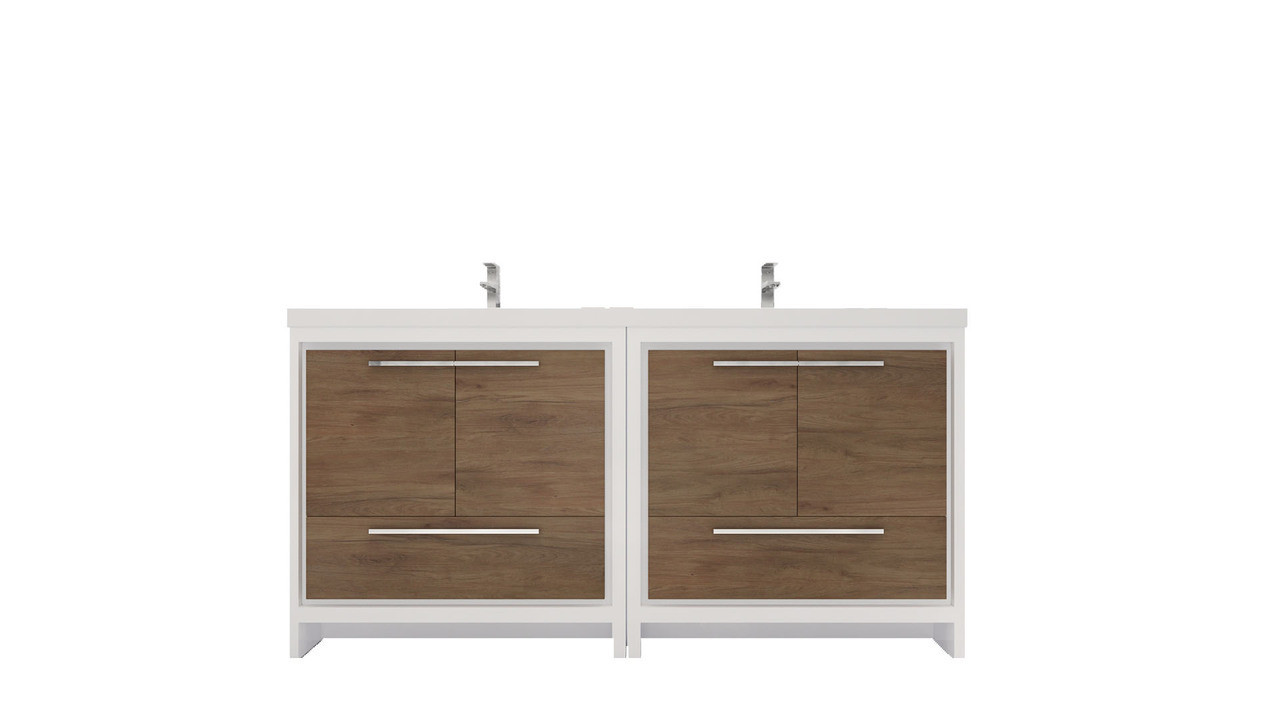 BTO17 72 Wall Mounted Modern Bathroom Vanity - Double Sink