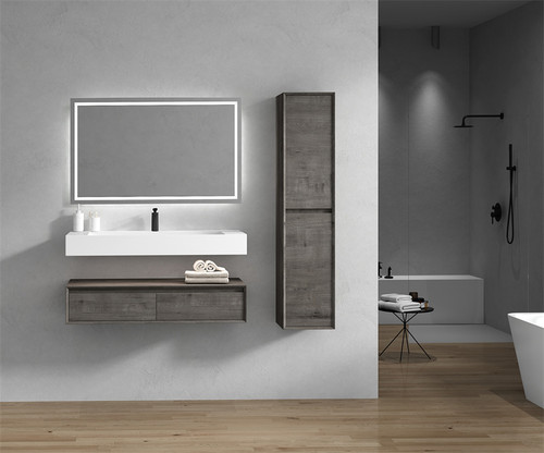 BTO17 60" Wall Mounted Modern Bathroom Vanity - Single Sink