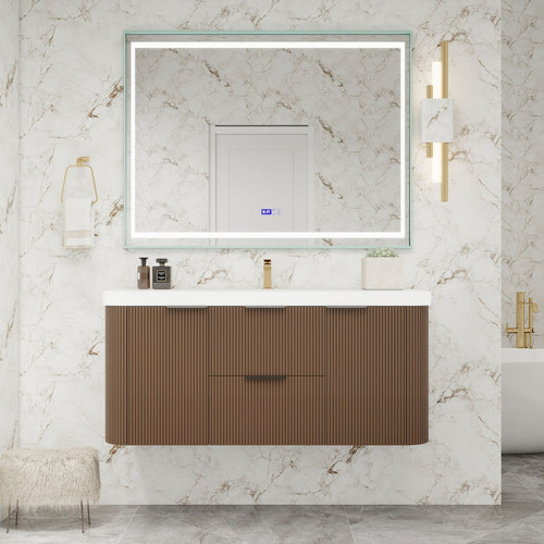 Celine 48" Fluted Floating Modern Bathroom Vanity